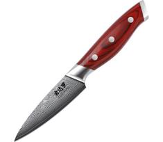 Gudaro - Damasko plieno virtuvinis peilis KENSHO 3,5", 67 plieno sluoksnių, ilgis 9,5 cm