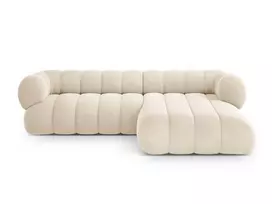 Velvet Right Corner Sofa, "Koge", 5 Seats, 270x165x70 Made in Europe