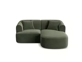 Velvet Modular Right Corner Sofa, "Campi", 3 Seats, 180x156x70 Made in Europe
