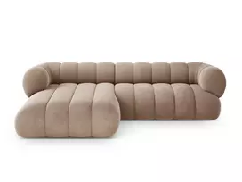 Velvet Left Corner Sofa, "Koge", 5 Seats, 270x165x70 Made in Europe