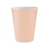 Puodeliai popieriniai, švelniai rausvos spalvos (6 vnt./250 ml)
