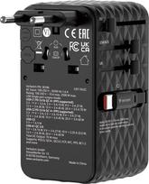 Verbatim Charge 'n' Travel 70W 2C retractable Universal Travel Adapter Black