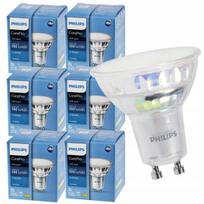 6x LED leputė GU10 PHILIPS 4,9W 550lm šalta spalva 6500K Premium rinkinys
