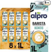 "Alpro Barista Coconut" - 100 % augalinės kilmės, veganiškas, be pieno, natūraliai be laktozės, gausus kalcio ir vitaminų - 8 x 1 l