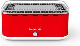 "Barbecook" be dūmų anglių kepsninė su nešiojimo krepšeliu, tinkanti balkonui kaip lauko stovyklavietės kepsninė su įmontuotu ventiliatoriumi, tinkama plauti indaplovėje, raudona