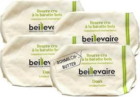 "Beillevaire" prancūziškas žaliavinio pieno sviestas - tradiciškai gaminamas žaliavinio pieno sviestas iš medinės statinės (4 vnt., 500 g)