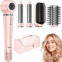 "Bopcal 5-in-1 Airstyler", daugiafunkcinis plaukų stiliatoriaus rinkinys su 160 000 aps/min. jonų plaukų džiovintuvu, automatine garbanojimo žnyplute, apimties šepetėliu, tiesintuvu, skirtas plaukų formavimui, apimties didinimui, džiovinimui, garbanojimui