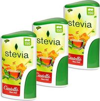 "Castello" nuo 1907 m. Stevijos saldiklio tabletės - 3 pakuotės (450 tablečių) - cukraus pakaitalas be kalorijų, Keto, 0 angliavandenių ir žemas glikemijos indeksas