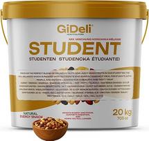 "GiDeli" studentų maistas 20 kg kibirėlyje - su bananų traškučiais, spanguolėmis, razinomis, migdolais, graikiniais riešutais, anakardžiais, veganiškas