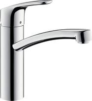 "hansgrohe Focus M41" 31806000 Virtuvės maišytuvas, 1 plieno tipas, virtuvės maišytuvas su 160 mm aukščio snapeliu, 360° kampu pasukamas virtuvės maišytuvas, chromas