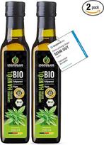 "Kräuterland" ekologiškas kanapių aliejus 2 x 250 ml (500 ml), šalto spaudimo kanapių sėklų aliejus, natūralus, be priedų, veganiškas ir be GMO, tinka odai ir plaukams, aukščiausios kokybės