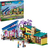 "LEGO Friends" Olly ir Paisley šeimos namai, žaislinių lėlių namų rinkinys 7 ir daugiau metų mergaitėms, berniukams ir vaikams su minidoll personažais, priedais ir naminių gyvūnėlių žaislais vaidmeniniams žaidimams, gimtadienio dovanos 42620