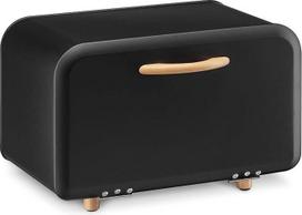 "Navaris Bread Bin" duonos dėžė Duonos laikymo duonos dėžė su priekiniu atidarymu - duonos laikymo talpykla - metalinė duonos dėžė - juoda