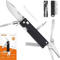 "NexTool Multitool", "Knight K30" sulankstomas peilis su "Shockwave" uždarymu, 11-in-1 daugiafunkcinis įrankis su 2,76 colio 14C28N plieno peiliu, Pinking žirklėmis, skirtas EDC lauke ir "pasidaryk pats", dovana vyrams su 4 mm 10-in-1 bitu