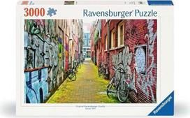 "Ravensburger" dėlionė 12000807 Amsterdamo gatvės menas 3000 dalių dėlionė suaugusiems ir vaikams nuo 14 metų, Amsterdamo miesto dėlionė