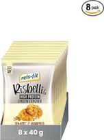 "reis-fit Risbellis" daug baltymų turintis lęšių krekeris 8 x 40 g, mažai kalorijų turintis užkandis, veganiškas ir be glitimo