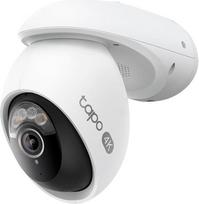"Tapo C560WS" 4K 360° "Wi-Fi" lauko stebėjimo kamera, "Wi-Fi 6" dviejų juostų, spalvotas naktinis matymas, nemokamas dirbtinio intelekto aptikimas, išmanusis sekimas, šviesos ir garso signalas, dvipusis garsas, "MicroSD" kortelė iki 512GB