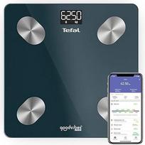 "Tefal Goodvibes Life+" išmaniosios svarstyklės su 10 kūno indikatorių, paprastas valdymas, neribota naudotojo talpa, 180 kg ir 100 g gradacija, BM9620S1, juodos spalvos