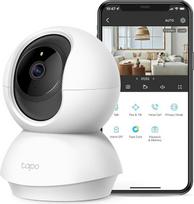 "TP-Link Tapo" 2K panoraminio pasvirimo ir pakreipimo apsaugos kamera, skirta kūdikių ir šunų stebėjimui, su judesio aptikimo funkcija, dvipusio garso sirena, naktinio matymo funkcija, debesijos ir SD kortelės saugykla (iki 256GB), veikia su "Alexa" ir