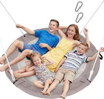 "Trekassy Nest Swing" lauko sūpynės, 120 cm, iki 300 kg sūpynės, 900D Oksfordo vandeniui atsparios vaikiškos sodo sūpynės, 2 sūpuoklių diržai 3 m, reguliuojamos kabančios sūpynės vaikams viduje ir lauke (smėlis)