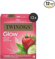 "Twinings Glow Green Tea" žalioji arbata su alijošiumi ir dilgėlėmis bei biotinu - raminantis žolelių arbatos mišinys natūraliai odai ir plaukams, 12 vnt. (po 10 vnt.)