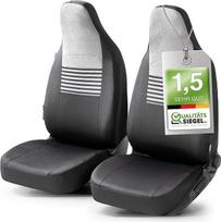 "Walser 11866 Premium" automobilio sėdynių užvalkalai "Gordon" su užtrauktuku, kokybės nugalėtojas, labai geri, automobilio sėdynių užvalkalai, "Zipp-IT" apsauginiai užvalkalai, 2 priekinių sėdynių užvalkalai, juodi/pilki