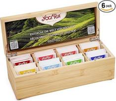 "Yogi Tea" ekologiškos arbatos dovanų dėžutė "Bamboo" - arbatos dėžutė su žolelių arbata, "Chai", juodąja arbata - rinkinys vyrams ir moterims - sveikatingumui ir atsipalaidavimui - 48 arbatos maišeliai (8 rūšys)