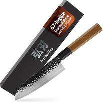 18 cm "Santoku" peilis - Damasko peilis Virtuvės peilis 67 sluoksnių VG10 plienas - japoniškas virėjo peilis su "Tsuchime" apdaila ir ebonito rankena - su aukščiausios kokybės dovanų dėžute