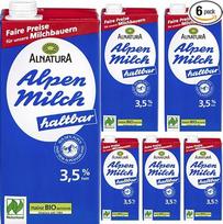 Alnatura Alpių pienas Durable 3,5% riebumo Durable 1000 ml x 6 buteliai