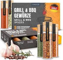 AMARI prieskonių rinkinys (BBQ) - 5 išskirtiniai prieskonių mišiniai dovanų rinkinyje - aukščiausios kokybės prieskonių dėžutė maisto gaminimui, kepimui ant grotelių ir rafinavimui - dovana gurmanams ir mėgėjams virėjams