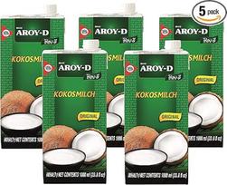 Aroy-D - Kokosų pienas - 5 pakuotės (5 x 1 litras)