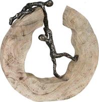 Casablanca - Dizainas Dekoratyvinė skulptūra Komandinis darbas - Pagaminta iš medžio aliuminio su pakabuku su užrašu - Aukštis 30 cm Ruda bronza - Dekoratyvinė figūra - Namai - Meilė - Dovanų idėja