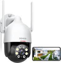 DEKCO 2K lauko "WiFi" stebėjimo kamera, 350°/90° pasukama "WiFi" lauko kamera, 3 MP "WiFi" kamera su automatiniu sekimu, 30 m spalvoto naktinio matymo, 2 krypčių garsas, IP66