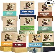 Dr. Squatch Natūralus muilas vyrams dovanų rinkinys - šalto maišymo kietasis muilas su natūraliais aliejais - dovanos vyrams - Coastal Mist, Rainforest Rapids, Wood Barrel Bourbon (142 g, 10 vnt.)