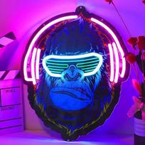 ENUOLI Orangutan Neon Sign, UV spausdintos LED Orangutan Neon Lights for Man Cave Wall Decoration, Acrylic Portrait Orientation, Pack of 1