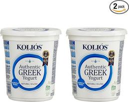 Graikiškas jogurtas 10% 2 x 1 kg "Kolios" | Švelnus jogurtas iš karvės pieno | Daugkartiniai aukso apdovanojimai | +20 ml alyvuogių aliejaus "Jassas