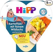 HiPP Bulvės su smulkia laukine lašiša ir morkomis (6 x 250 g), nuo 1 metų, švelniai troškintos garuose, pagardintos prieskoniais, tinkamos vaikams, iš tausios žvejybos
