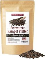 Kampoto juodieji pipirai, 100 g, geriausi juodieji Kampoto pipirai iš Kambodžos, juodieji pipirai, sveiki pipirų grūdeliai pipirų malūnėliui