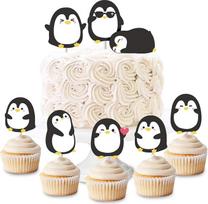 Kreatwow Pakuotė 24 pingvinas Cupcake Toppers Picks pingvinas dekoracijos pingvinas gimtadienis pingvinas Cake Toppers Cupcake DIY apdaila berniukų mergaičių gimtadienis šalis kūdikių dušas tiekimo