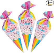 MIJOMA Marshmallows 3 vnt. - 750 g spalvingų šventinių saldainių XL maišelyje su smailiais galais - be glitimo - minkštas vanilinis putų cukrus - idealiai tinka vaikų gimtadieniui, saldainių barui ir dovanų idėjoms