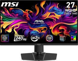 MSI MAG 273QP QD-OLED X24 26,5 colių WQHD žaidimų monitorius - 2560 x 1440 Quantum Dot OLED skydelis, 240 Hz / 0,03 ms, 99% DCI-P3, ΔE≤2, "DisplayHDR True Black 400", DP 1.4a, HDMI 2.1