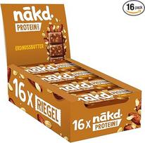 Nākd. Baltymų batonėlis su žemės riešutų sviestu | Baltymų batonėlis | 7g augalinių baltymų | 100% natūralūs ingredientai | Be pridėtinio cukraus | Vegan | 16 x 45g | 720g