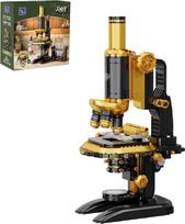 PANTASY Retro mikroskopo rinkinys suaugusiesiems, senovinis mokslo prietaisas su mechaniniu dizainu, žalvario išvaizda ir laboratorijos priedais, kolekcinis statybinių kaladėlių modelis