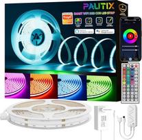 PAUTIX COB COB LED juosta RGB 10 m, 24 V RGB LED juostos šviesos, savaime prilimpanti, "WiFi" veikia su "Alexa" / "Google Assistant" / "Tuya", keičianti spalvą LED juosta, skirta žaidimų kambariui, vakarėliui, "pasidaryk pats" dekoracijoms