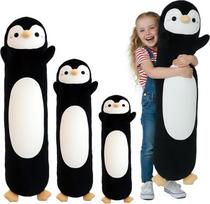 Pingvinas, ilgas pingvinas, pliušinis žaislas, pliušinis žaislas, itin minkštas pliušinis žaislas kaip kūno pagalvėlė, vaikams ir suaugusiesiems (juodas, 110 cm / 43,31 colių)