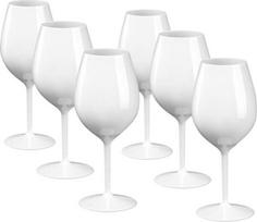 Plastikinės vyno taurės Nedūžtančios vyno taurės Šampano taurės Plastikinės baltos 51 cl rinkinys iš 6