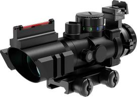 Prizminis optinis taikiklis 4x32 raudonas žalias žalias mėlynas 4x didinimas ir 20mm/22mm medžioklei