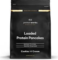 Protein Works | Baltyminiai blyneliai su baltymais - Gold Innovation, aukščiausios kokybės baltyminis blynų mišinys, daug baltymų turintys pusryčiai, mažai cukraus, mažai riebalų, sausainiai su grietinėle, 16 porcijų, 1 kg