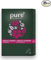 Pure Tea Selection Hibiscus Raspberry Fruit Tea 25 arbatos maišeliai, pagaminti iš kukurūzų krakmolo ir pramoniniu būdu kompostuojami 25 x 3 g