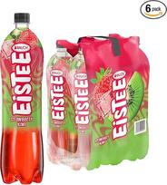 Rauch Eistee Strawberry Kiwi Gaivinanti vaisių arbata su vaisių sultimis, sertifikuota veganų, puiki atgaiva bet kokiai progai, malšinanti troškulį, 6 x 1,50 l